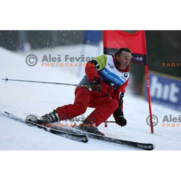 Piero Gros at first run of second HIT Ski Legends Race in Kranjska gora, Slovenia hosted by Jure Kosir