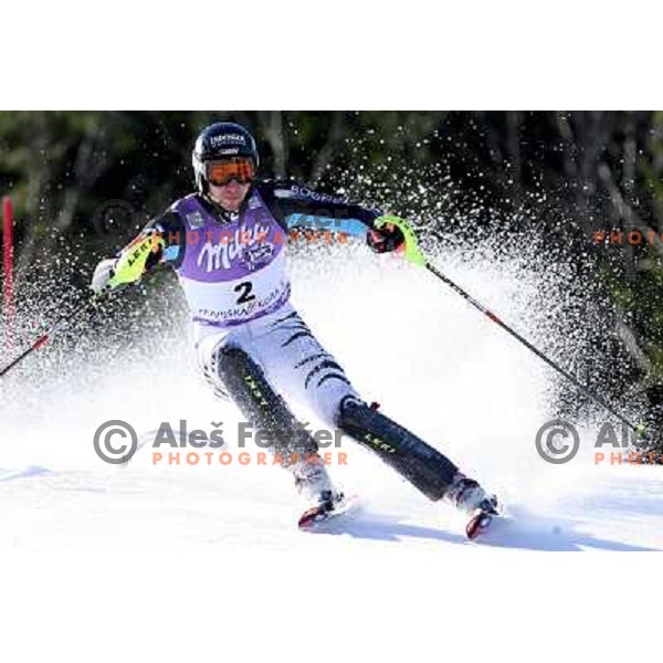 Felix Neureuther during first run of FIS Vitranc world cup slalom race in Kranjska Gora, Slovenia