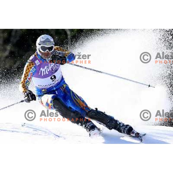 Andre Myhrer during first run of FIS Vitranc world cup slalom race in Kranjska Gora, Slovenia