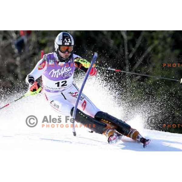 Reinfried Herbst during first run of FIS Vitranc world cup slalom race in Kranjska Gora, Slovenia