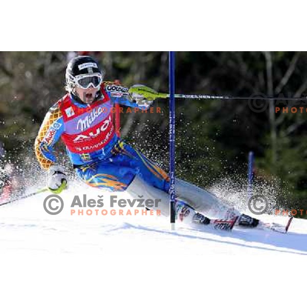 Jens Byggmark during first run of FIS Vitranc world cup slalom race in Kranjska Gora, Slovenia