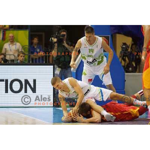 Edo Muric of Slovenia in action during basketball match Slovenia-Spain in Preliminary round group C of Eurobasket 2013, played in Arena Zlatorog , Celje, Slovenia on September 5, 2013 