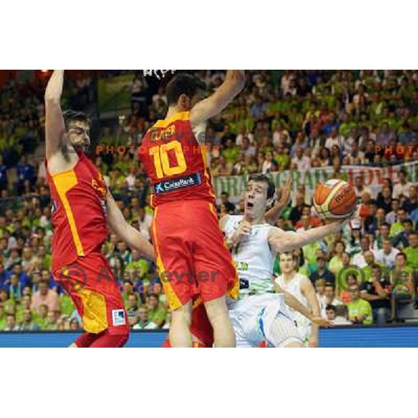 Goran Dragic of Slovenia in action during basketball match Slovenia-Spain in Preliminary round group C at EuroBasket 2013, played in Arena Zlatorog, Celje, Slovenia on September 5, 2013 