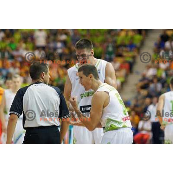 Jaka Lakovic of Slovenia in action during basketball match Slovenia-Spain in Preliminary round group C at EuroBasket 2013, played in Arena Zlatorog, Celje, Slovenia on September 5, 2013 