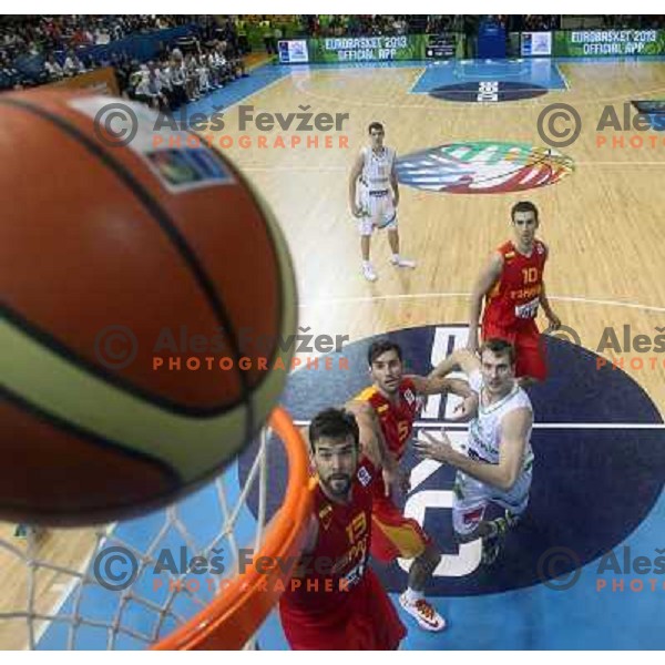 Zoran Dragic of Slovenia in action during basketball match Slovenia-Spain in Preliminary round group C at EuroBasket 2013, played in Arena Zlatorog, Celje, Slovenia on September 5, 2013 