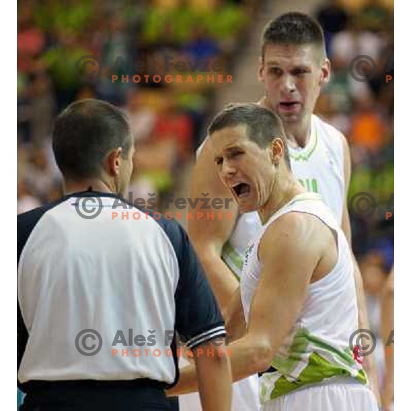 Jaka Lakovic of Slovenia in action during basketball match Slovenia-Spain in Preliminary round group C at EuroBasket 2013, played in Arena Zlatorog, Celje, Slovenia on September 5, 2013 