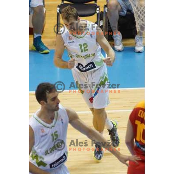 Zoran Dragic of Slovenia in action during basketball match Slovenia-Spain in Preliminary round group C at EuroBasket 2013, played in Arena Zlatorog, Celje, Slovenia on September 5, 2013 
