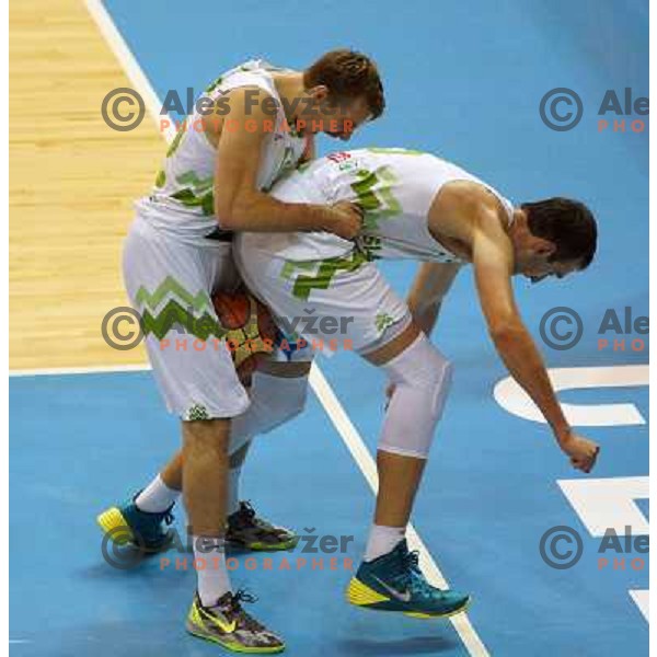 Zoran Dragic of Slovenia in action during basketball match Slovenia-Spain in Preliminary round group C at EuroBasket 2013, played in Arena Zlatorog, Celje, Slovenia on September 5, 2013 