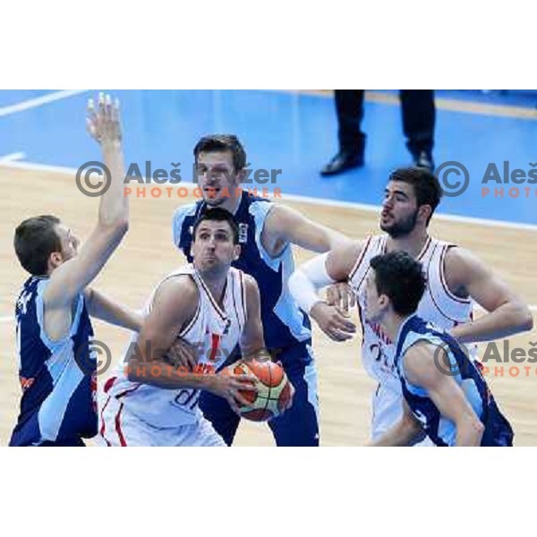 Milko Bjelica of Montenegro during basketball match Montenegro and Bosnia and Hercegovina in Preliminary round group B at EuroBasket 2013, played in Arena Podmezakla on September 6th, Jesenice, Slovenia 