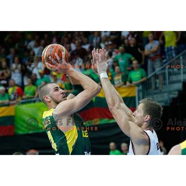 Jonas Valanciunas of Lithuania during basketball match Latvia and Lithuania in Preliminary round group B at EuroBasket 2013, played in Arena Podmezakla on September 6th, Jesenice, Slovenia 