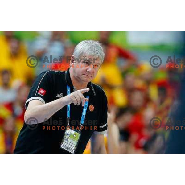 Ales Pipan, head coach of Macedonia during basketball match Serbia and Macedonia in Preliminary round group B at EuroBasket 2013, played in Arena Podmezakla on September 6th, Jesenice, Slovenia 