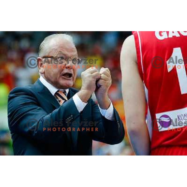 Dusan Ivkovic, head coach of Serbia during basketball match Serbia and Macedonia in Preliminary round group B at EuroBasket 2013, played in Arena Podmezakla on September 6th, Jesenice, Slovenia 