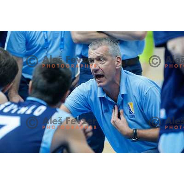 Aco Petrovic, head coach of Bosnia and Herzegovina during basketball match between Montenegro and Bosnia and Hercegovina in Preliminary round group B at EuroBasket 2013, played in Arena Podmezakla on September 6th, Jesenice, Slovenia 