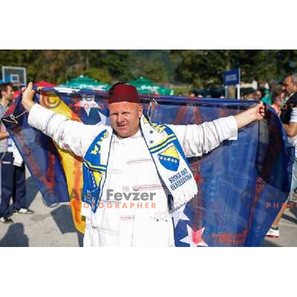Fans during basketball match between Montenegro and Bosnia and Hercegovina in Preliminary round group B at EuroBasket 2013, played in Arena Podmezakla on September 6th, Jesenice, Slovenia 