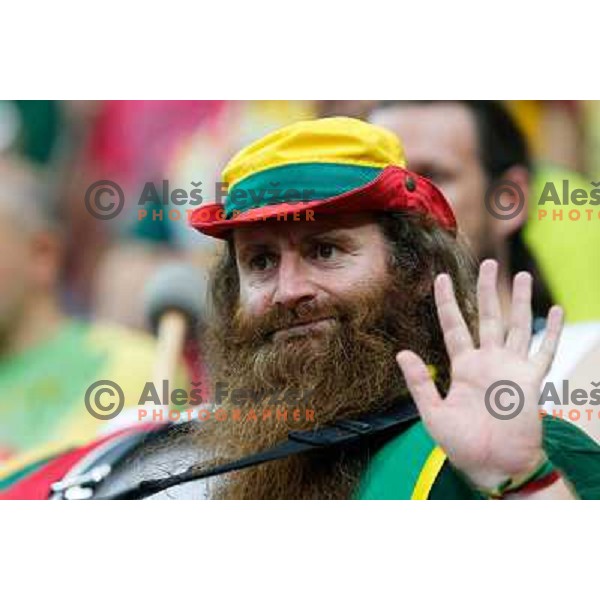 Fans during basketball match between Latvia and Lithuania in Preliminary round group B at EuroBasket 2013, played in Arena Podmezakla on September 6th, Jesenice, Slovenia 