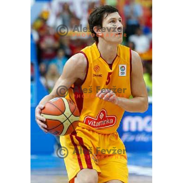 Vlado Ilievski of Macedonia during basketball match between Serbia and Macedonia in Preliminary round group B at EuroBasket 2013, played in Arena Podmezakla on September 6th, Jesenice, Slovenia 