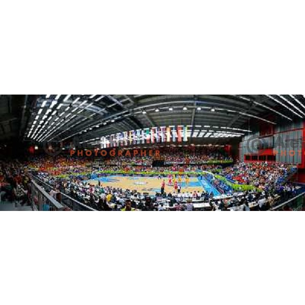 Arena Podmezakla during basketball match between Serbia and Macedonia in Preliminary round group B at EuroBasket 2013, played in Arena Podmezakla on September 6th, Jesenice, Slovenia 