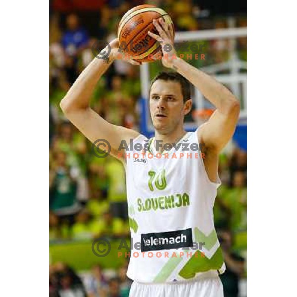 Bostjan Nachbar of Slovenia in action during basketball match Slovenia-Croatia in preliminary round group C of Eurobasket 2013, played in Arena Zlatorog in Celje, Slovenia on September 8, 2013 