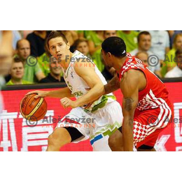 Jaka Lakovic of Slovenia in action during basketball match Slovenia-Croatia in preliminary round group C of Eurobasket 2013, played in Arena Zlatorog in Celje, Slovenia on September 8, 2013 