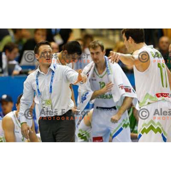 Aleksander Sekulic of Slovenia in action during basketball match Slovenia-Croatia in preliminary round group C of Eurobasket 2013, played in Arena Zlatorog in Celje, Slovenia on September 8, 2013 