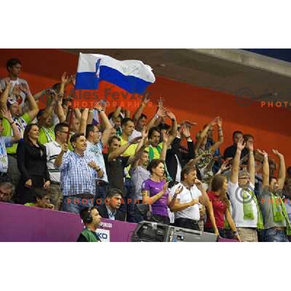 Borut Pahor, zoran Milanovic and Alenka Bratusek at basketball match Slovenia vs Croatia in preliminary round group C of Eurobasket 2013, played in Arena Zlatorog in Celje, Slovenia on September 8, 2013 