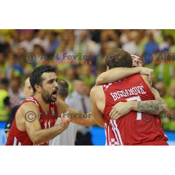 Krunoslav Simon, Damir Markota of Croatia at basketball match Slovenia vs Croatia in preliminary round group C of Eurobasket 2013, played in Arena Zlatorog in Celje, Slovenia on September 8, 2013 
