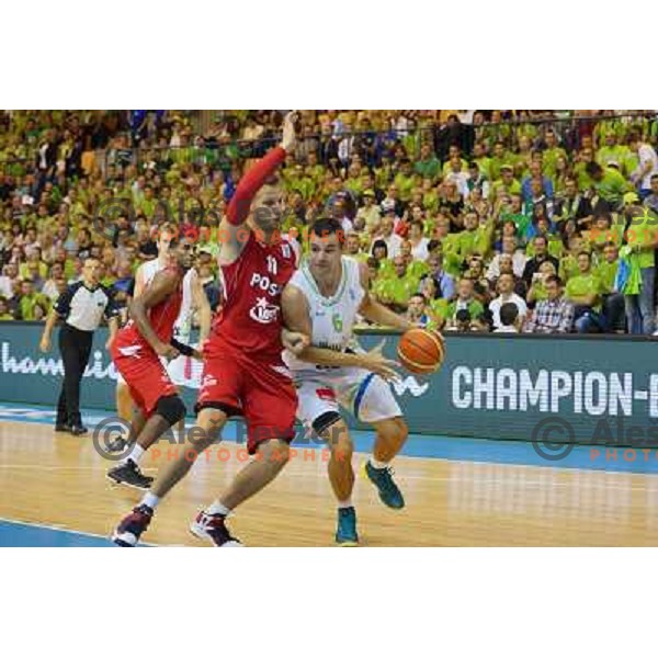 Jure Balazic of Slovenia in action during basketball match Slovenia vs Poland in preliminary round group C of Eurobasket 2013, played in Arena Zlatorog in Celje, Slovenia on September 9, 2013 