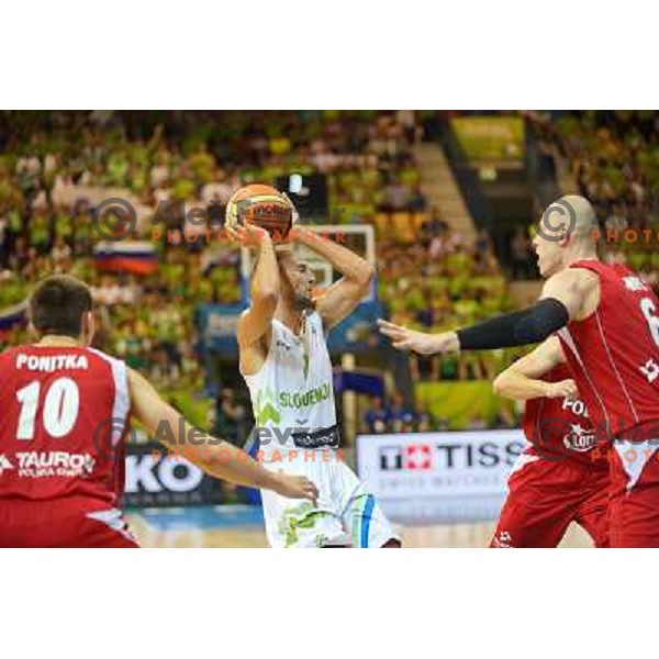 Nebojsa Joksimovic of Slovenia in action during basketball match Slovenia vs Poland in preliminary round group C of Eurobasket 2013, played in Arena Zlatorog in Celje, Slovenia on September 9, 2013 