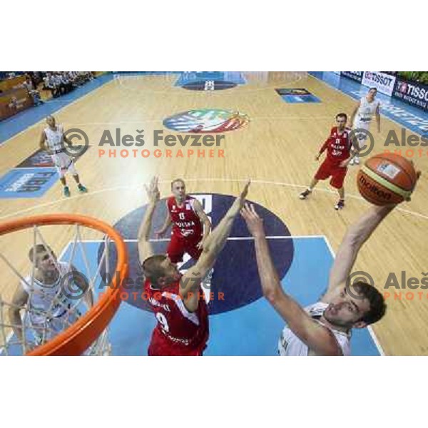 Mirza Begic of Slovenia in action during basketball match Slovenia vs Poland in preliminary round group C of Eurobasket 2013, played in Arena Zlatorog in Celje, Slovenia on September 9, 2013 