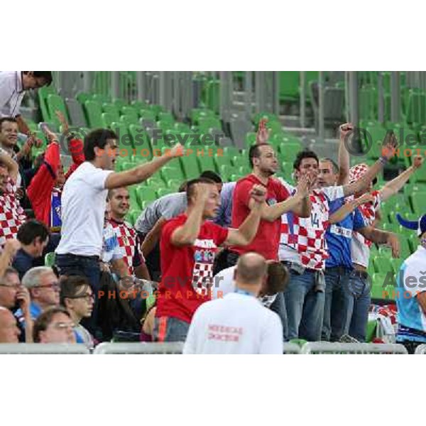 Fans of Croatia in action during basketball match Finland vs Croatia in main round group F of Eurobasket 2013, played in Arena Stozice in Ljubljana, Slovenia on September 12, 2013 