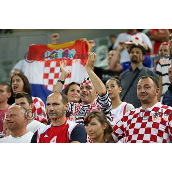 Fans of Croatia in action during basketball match Finland vs Croatia in main round group F of Eurobasket 2013, played in Arena Stozice in Ljubljana, Slovenia on September 12, 2013 