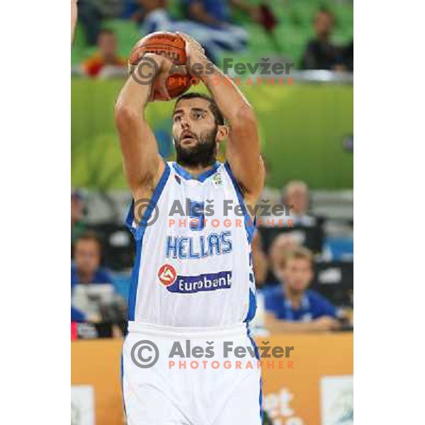 of Greece in action during basketball match Spain vs Greece in main round group F of Eurobasket 2013, played in Arena Stozice in Ljubljana, Slovenia on September 12, 2013 