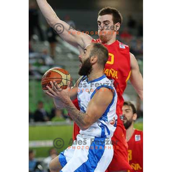 of Greece in action during basketball match Spain vs Greece in main round group F of Eurobasket 2013, played in Arena Stozice in Ljubljana, Slovenia on September 12, 2013 