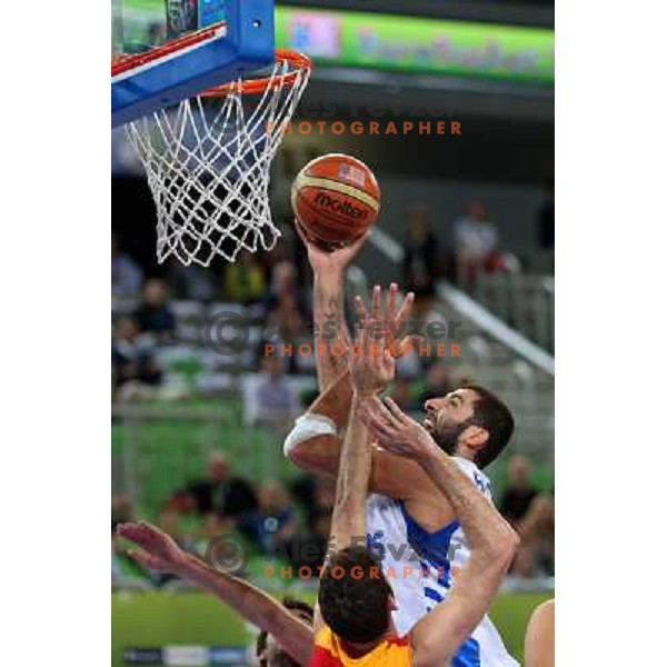 of Greece in action during basketball match Spain vs Greece in main round group F of Eurobasket 2013, played in Arena Stozice in Ljubljana, Slovenia on September 12, 2013 