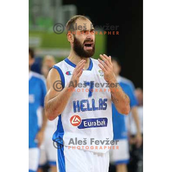 Spanoulis of Greece in action during basketball match Spain vs Greece in main round group F of Eurobasket 2013, played in Arena Stozice in Ljubljana, Slovenia on September 12, 2013 