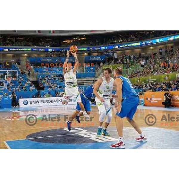 Goran Dragic of Slovenia in action during basketball match Slovenia-Italy in second round group F of Eurobasket 2013, played in Arena Stozice in Ljubljana, Slovenia on September 12, 2013 