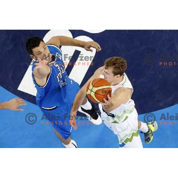 Zoran Dragic of Slovenia in action during basketball match Slovenia-Italy in second round group F of Eurobasket 2013, played in Arena Stozice in Ljubljana, Slovenia on September 12, 2013 