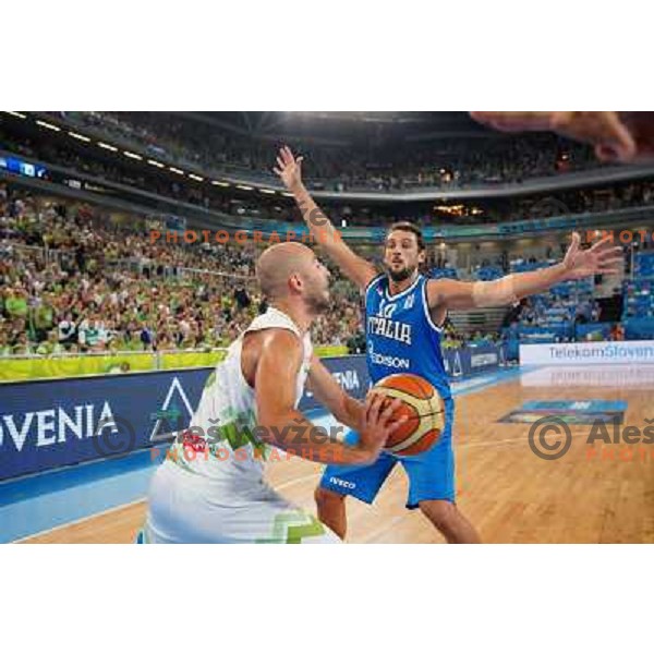 Nebojsa Joksimovic of Slovenia in action during basketball match Slovenia-Italy in second round group F of Eurobasket 2013, played in Arena Stozice in Ljubljana, Slovenia on September 12, 2013 