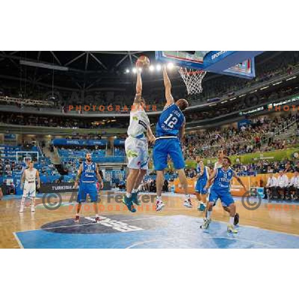 Gasper Vidmar of Slovenia in action during basketball match Slovenia-Italy in second round group F of Eurobasket 2013, played in Arena Stozice in Ljubljana, Slovenia on September 12, 2013 