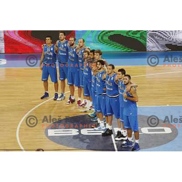 Team of Italy in action during basketball match Slovenia-Italy in second round group F of Eurobasket 2013, played in Arena Stozice in Ljubljana, Slovenia on September 12, 2013 