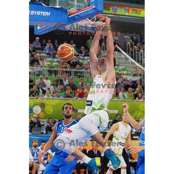 Mirza Begic of Slovenia in action during basketball match Slovenia-Italy in second round group F of Eurobasket 2013, played in Arena Stozice in Ljubljana, Slovenia on September 12, 2013 