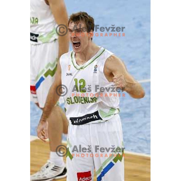 Zoran Dragic of Slovenia in action during basketball match Slovenia-Italy in second round group F of Eurobasket 2013, played in Arena Stozice in Ljubljana, Slovenia on September 12, 2013 
