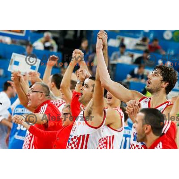 of Croatia in action during basketball match Croatia vs. Italy in main round group F of Eurobasket 2013, played in Arena Stozice in Ljubljana, Slovenia on September 14, 2013 