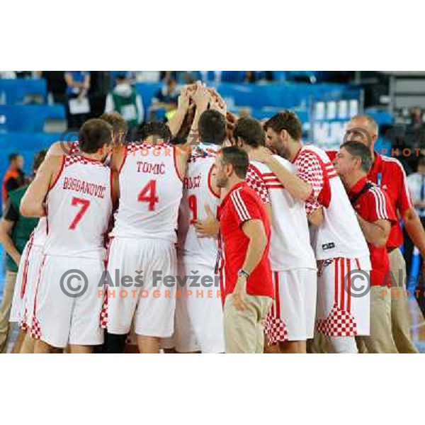 of Croatia in action during basketball match Croatia vs. Italy in main round group F of Eurobasket 2013, played in Arena Stozice in Ljubljana, Slovenia on September 14, 2013 