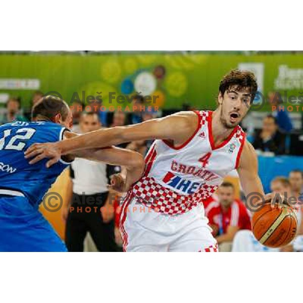 of Croatia in action during basketball match Croatia vs. Italy in main round group F of Eurobasket 2013, played in Arena Stozice in Ljubljana, Slovenia on September 14, 2013 