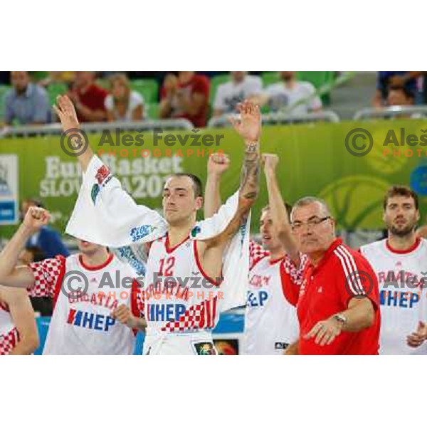 of Croatia in action during basketball match Croatia vs. Italy in main round group F of Eurobasket 2013, played in Arena Stozice in Ljubljana, Slovenia on September 14, 2013 