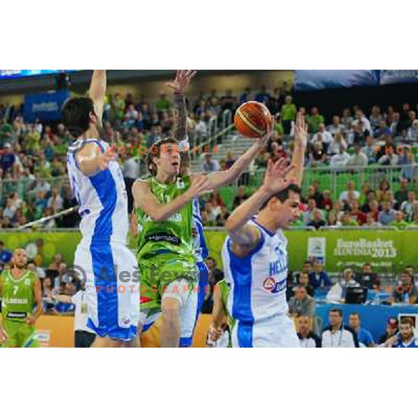 Goran Dragic of Slovenia in action during basketball match Slovenia-Greece in second round group F of Eurobasket 2013, played in Arena Stozice in Ljubljana, Slovenia on September 14, 2013 