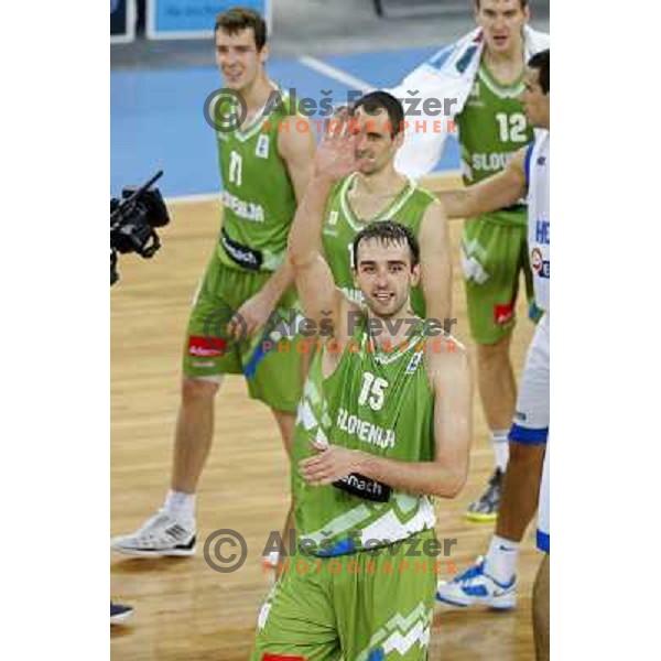 Mirza Begic of Slovenia in action during basketball match Slovenia-Greece in second round group F of Eurobasket 2013, played in Arena Stozice in Ljubljana, Slovenia on September 14, 2013 