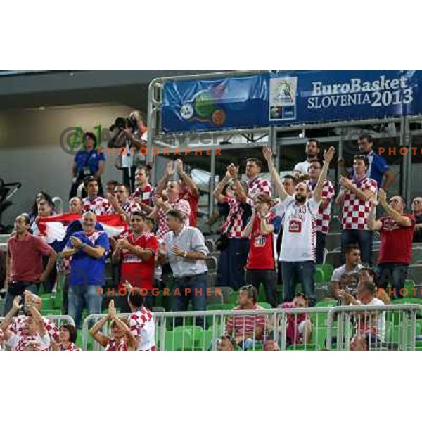 of Croatia in action during basketball match Croatia-Greece in second round group F of Eurobasket 2013, played in Arena Stozice in Ljubljana, Slovenia on September 14, 2013 