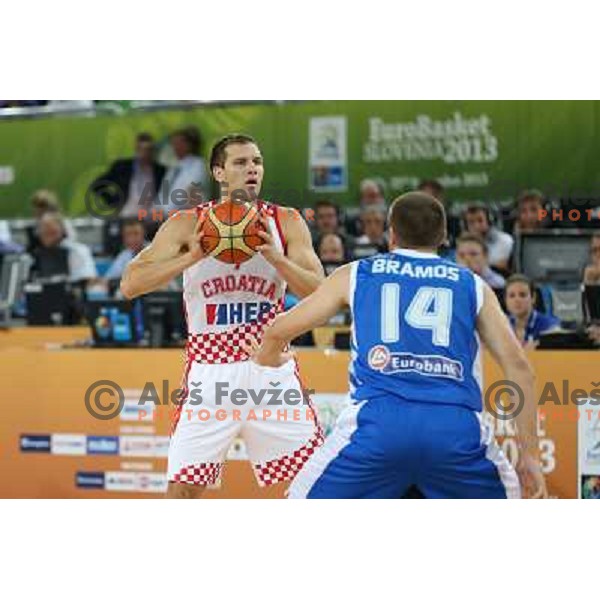 of Croatia in action during basketball match Croatia-Greece in second round group F of Eurobasket 2013, played in Arena Stozice in Ljubljana, Slovenia on September 14, 2013 